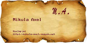 Mikula Axel névjegykártya